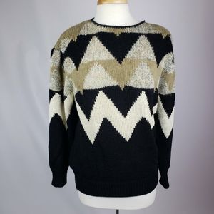 Vintage Wool Geometric Sweater Medium
